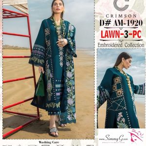 Crimson Lawn 3PCS Embroidered Premium Quality by SimmyG.com